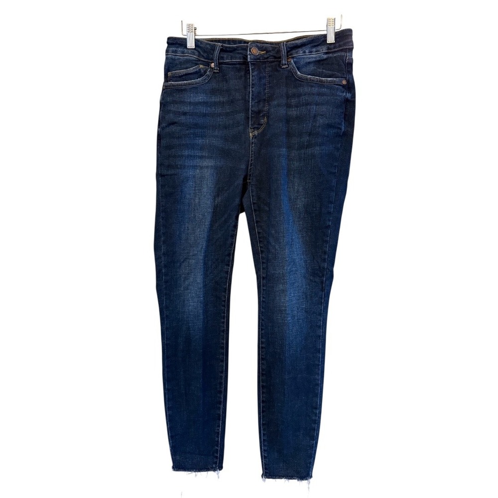 Women's Judy Blue‎ Skinny Fit Cotton Blend Raw Hem Blue Jeans Size 13/31